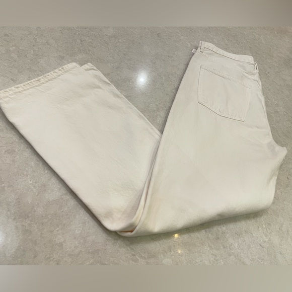 AGOLDE 90’s Jeans Mid Rise Loose Fit Vanish White Distressed Size 28 - Picture 15 of 16